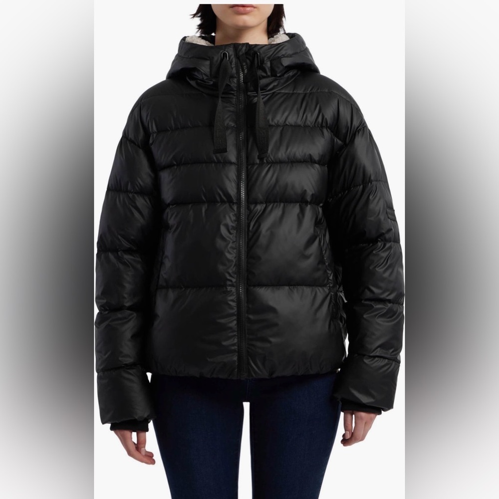 Hunter Black Sherpa Lined Hooded Admiral Puffer Coat